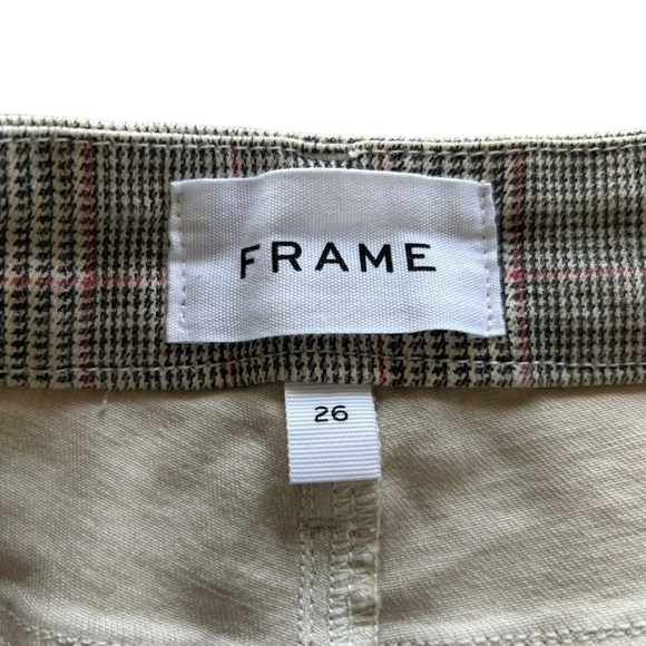 Frame Pants Womens Size 26 Le Crop Mini Boot Glen Plaid Gray - Picture 14 of 15